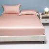 Sábana Bajera Ajustada de Tencel de Color Sólido, Pieza Única de Lyocell, Protector de Colchón Enfriador para Dormir Desnudo, Sábana de Cama de Cobertura Total, Ropa de Cama Antideslizante