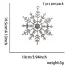 Ornamentos de floco de neve de Natal de 10 cm para exportação, decorações para árvore de Natal, decorações plásticas para pendurar, conjunto de flocos de neve dourados, prateados e vermelhos galvanizados