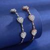 Collar de circonitas para mujer, cadena corta de clavícula con diamantes en forma de corazón, sencillo y elegante, colgante popular de Internet para mujer.