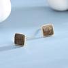 Aretes de botón de plata s925 para mujer 2022 nuevo estilo estilo frío geométrico cuadrado joyería para la oreja japonés y coreano gota de aceite color contrastante mayoreo