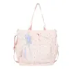 Bolsa Tote de Ombro Único Feminina de Alto Valor Estilo Academia com Laço e Bolinhas para o Dia a Dia Grande Capacidade Leve Fresca Pequena