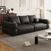 Tecido de chenille na cor creme, design de linhas retas, sofá de dois lugares para uso doméstico, adequado para salas de estar, apartamentos pequenos e imóveis para aluguel.; um sofá tipo nuvem
