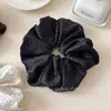 Scrunchie pequeno de bolinhas estilo coreano com babados, suave e elegante, elástico de cabelo doce para mulheres, acessório de cabelo versátil para o dia a dia