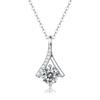 Invierno 2025 Nueva Cadena Clavicular de Diamantes Moissanita Plata 925 Cadena de Cruz Diseño Geométrico Estilo Natural Dulce y Fresco
