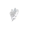Anillo de Flor de Rosa Cepillada Incrustado con Diamantes de Segunda Mano con un Toque de Lujo de Nicho, Anillo de Flor de Rosa Cepillada Hecho a Mano Estilo Italiano para Mujeres en Plata 925