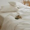 Funda de Edredón Casual de Color Puro Algodón Lavado Pieza Única Estilo Japonés Estilo sin Estampado 100% Algodón Puro Sábanas y Sábanas Ajustables para Ropa de Cama para Dormir Desnudo