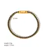 Estilo celebridade da internet mesmo estilo aço titânio luxo leve elegante moderno pulseira versátil 18K ouro incrustado com diamante pulseira de alta qualidade que não desbota