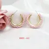 Brincos de diamante de nova cor transfronteiriços europeus e americanos tamanho pequeno tipo C moda versátil brincos simples multicoloridos exagerados