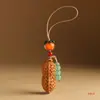 Buen Colgante Llavero de Cacahuete de Caqui para Hombres y Mujeres, Colgante Personalizado de Cadena de Teléfono Móvil Ruyi de Caqui, Cordón Colgante Corto