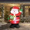 Papai Noel Inflável de Natal Transfronteiriço com Guirlanda Iluminada Decoração de Festa de Feriado Figura Inflável