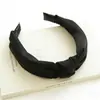 Diadema de tela de color sólido anudada de caña alta para mujer, Diadema de tela de borde ancho antideslizante, Accesorio para el cabello versátil de moda, Venta al por mayor desde el fabricante