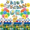 Balão de Bandeira Novo do Pikachu Bolo Topper Toalha de Mesa Decoração de Festa Conjunto de Suprimentos