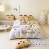 Juego de Cuatro Piezas de Algodón Lavable al Agua para Niña Vital Set de Cuatro Piezas Cartoon Bordado Pies Pequeños Tridimensionales Funda de Edredón Infantil Ropa de Cama Entrega Almohada