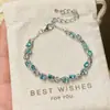 Pulsera de diamantes brillantes de dopamina colorida, exquisita y única, versátil, moderna, elegante, de nicho, estilo minimalista, pulsera colorida y exquisita