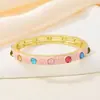 Pulseira Esmaltada com Diamantes Coloridos Vintage, Pulseira Macaron Cravejada com Diamantes Multicor, Fornecimento Direto da Fábrica, Exclusivamente para Vendas Transfronteiriças