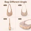 Bolsa de Ombro Hobo para Mulheres, Bolsa de Braço Retro Fofa, Carteira de Cortiça Vegana com Alça Ajustável, Bolsa Tote Leve e Desestruturada, Bolsa Hobo Pequena Tendência