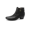 Botines Chelsea tobilleros súper suaves y ligeros de piel de oveja camelia 2026, tacón medio grueso, punta redonda, piel genuina, botines cortos de suela blanda para mujer