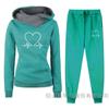 Comércio Exterior Transfronteiriço Outono e Inverno Novo Conjunto Esportivo com Capuz Forrado de Lã Suéter Feminino Calças Roupas Femininas Atacado