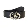 Novo Estilo Ins Retro Fivela Lisa Simples Moda Cinto Logo Fivela de Metal Cinto para Mulheres