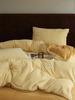 Estilo Lujo Ligero Gama Alta Terciopelo de Leche Juego de Cuatro Piezas Invierno Espesado Doble Cara Polar Vellón de Coral Funda Nórdica Sábana Bajera Ropa de Cama