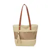 Bolsa de palha trançada para mulheres, grande capacidade, estilo casual, nova coleção primavera/verão, bolsa de ombro, bolsa de praia, bolsa tote, bolsa de mão