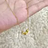 Nova Colar Pingente de Contas Olho de Gato Tendência para Mulheres, Corrente Simples Versátil da Moda Corrente de Clavícula Corrente Lisa Presente para Namorada