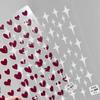 Tomoni Adesivos de Unha Moji Finos e Flexíveis 386 Adesivos de Unha 5D Coração Vermelho Estrelas Estilo Japonês Item Quente