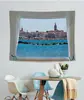 Tapiz Popular Estilo Ins Nórdico con Paisaje de Ventana, Tapiz de Pared Artístico, Decoración del Hogar, Pintura Mural, Tapiz