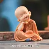 Enfeites de Monge Zen Pequeno Sentado, Enfeites de Decoração de Mesa de Vinil Fofos e Adoráveis, Presentes de Feriado, Enfeites de Presente