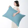 Almofada Retangular de Linho Cor Lisa Casual para Sofá Travesseiro Longo Sala de Estar Quarto Cabeceira Encosto Almofada Grande Almofada Lombar