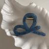 Pinza de Agarre de Puntos Rojos y Azules Niebla Onda Diseño Francés de Alto Sentido Sentido de Diseño de Nicho Dulce Pinza de Tiburón para el Cabello Accesorios para el Cabello