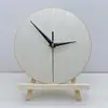 Relógio de Parede Redondo de Madeira em Branco para Decoração DIY com Pintura Fluida Graffiti Infantil para Jardim de Infância Relógio Artesanal