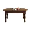 Juego de Mesa y Sillas de Comedor de Madera Maciza Estilo Retro en Color Nogal, Extensible y de Doble Uso para Apartamentos Pequeños, Incluye Servicio de Ensamblaje