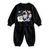 Nuevo conjunto para niño, estilo coreano, tendencia de moda primavera y otoño, sudadera de manga larga de dibujos animados y pantalones jogger, elegante conjunto de dos piezas