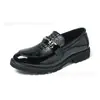 Sapatos de Couro de Bico Fino Tamanho Grande Masculino Transfronteiriço Estilo Britânico Formal Negócios Casual Sapatos Slip-On Loafers Sapatos Masculinos de Escritório