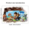 Adesivos de Parede Transfronteiriços da Equipe Patrulha Canina para Decoração de Quarto Infantil, Adesivos de Cachorro Cartoon Anime, Decalques Autoadesivos de PVC