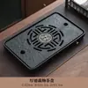 Bandeja de té de piedra negra imitación, juego de té integrado totalmente automático, uso doméstico, adecuado para té kung fu, compatible con placas de inducción, mesa de té grande para sala de estar, material natural