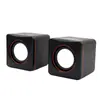 Caixa de Som Quadrada Pequena para Computador 2.0 para Laptop e Desktop, Mini Subwoofer USB com Fio para Casa e Escritório