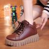 Botas Martin de cuero genuino de este año, zapatos de plataforma, suela suave, zapatos de madre súper ligeros, suela suave, suela gruesa que combina con todo, aumenta la altura de la moda