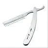 Navaja Plegable de Acero Inoxidable para Hombres, Recortadora Manual de Cejas y Navaja para Afeitar la Cara, Herramienta para Afeitar la Cabeza Calva, Portátil para Viajes