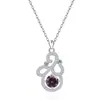 Comercio Exterior Transfronterizo Collar Dinámico con Colgante en Forma de Calabaza de Plata de Ley S925 para Mujer Amazon Colgante de Diseño de Moda de las Doce Piedras de Nacimiento