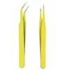 Pinzas para Pestañas Postizas Pinzas para Uñas Artísticas DIY Pinzas para Técnicos de Pestañas Pinzas para Extensiones de Pestañas Punta Curva Punta Recta