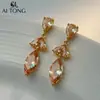 Joias Aitong Estilo Zircônia Luxo Acessível Brincos de Alta Qualidade Brilhantes Elegantes Folha Brincos de Nicho Franja Brincos Frescos