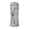 Taza Termo Cerámica Doble Capa con Tapa para Hombres y Mujeres Taza de Agua Porcelana Azul y Blanca Taza Hueca Taza de Té Regalo Portátil para Viaje Taza de Viaje