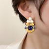 Aretes Perla Compás Geométrico, Moda Retro, Lujo Ligero, Aretes Elegantes, Aretes Vintage al por Mayor