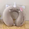 Almohada de Espuma Viscoelástica en Forma de U Almohada de Dibujos Animados en Forma de U logo Regalo para Actividad Almohada de Viaje Siesta Almohada Cervical para el Cuello