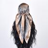 Bufanda cuadrada grande de colores con corona personalizada de otoño, bufanda al por mayor, moda europea y americana, bufanda de imitación de seda