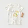 Ropa Exterior de Algodón Puro de Manga Corta para Bebé en Verano, Ropa para Gatear para Niños Pequeños, Pijamas para Recién Nacidos, Bodys para Bebé