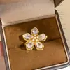 Copos de Nieve de Cristal de Hielo, Anillo Abierto de Flor Gota de Agua de Circonita Deslumbrante, Anillo de Dedo Índice de Nicho de Alta Gama, Joyería de Lujo Ligero para Mujeres