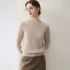 Nuevo suéter de punto raglán para mujer de cachemira 100% para otoño e invierno, con hilo floral, nuevo suéter básico de cuello semi-alto